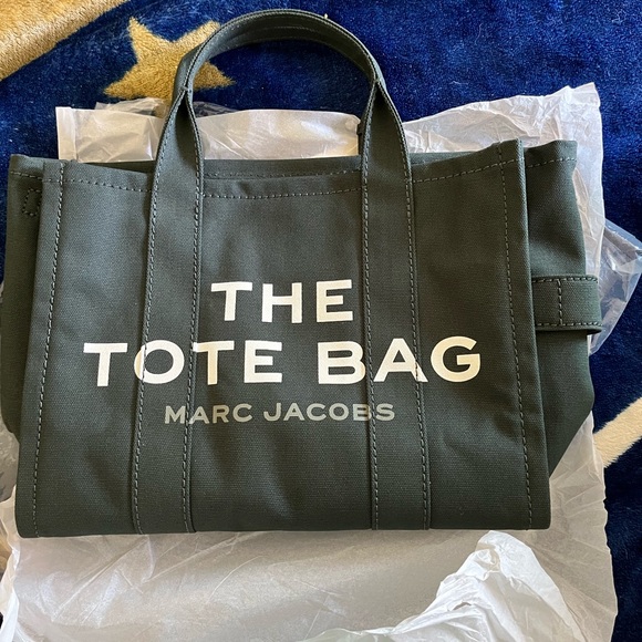 Marc Jacobs Handbags - Marc Jacobs Olive Green Tote Bag with White Lettering